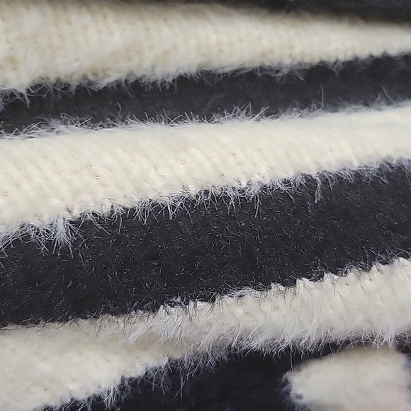 Olivaceous Y2K Whimsigoth Chenille Fuzzy Striped Cardigan - Picture 6 of 9